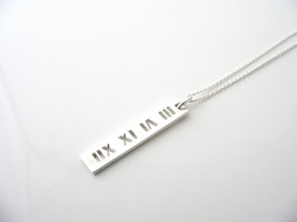 Tiffany &amp; Co Atlas Necklace Stencil Bar Pendant Charm Chain Gift Love 20 Inch - £256.18 GBP