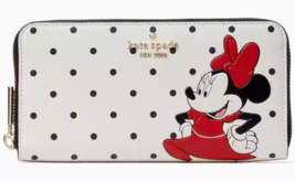 NWB Kate Spade Minnie Mouse Continental Wallet Disney ZipAround K4759 Gift Bag - £71.21 GBP