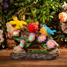 Bird Figurines with Color Changing Solar Light Garden Decor Outdoor Deco... - $29.99