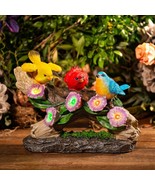 Bird Figurines with Color Changing Solar Light Garden Decor Outdoor Deco... - £23.48 GBP