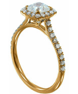 14K ROSE GOLD CUSHION FOREVER ONE MOISSANITE AND DIAMOND ENGAGEMENT RING... - £1,025.84 GBP