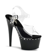 PLEASER ADORE-708LS Women&#39;s 7&quot; Heel Platform Ankle Strap Sandal W/ RS Li... - £46.89 GBP