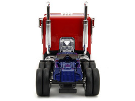 Optimus Prime Tractor Truck Red and Blue with Silver Stripes &quot;Transformers: Rise - £45.59 GBP