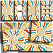 Retro 70&#39;S Groovy Sun Light Switch Outlet Wall Plates Floral Room Home Art Decor - £8.72 GBP+