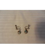 Women&#39;s Silver Metal Southwestern Colors Round Screw On Earrings - $28.50