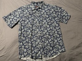JF J. Ferrar Men’s XL Short Sleeve Slim Fit Stretch Shirt Navy White Floral - $11.79