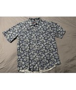 JF J. Ferrar Men’s XL Short Sleeve Slim Fit Stretch Shirt Navy White Floral - $16.53 CAD