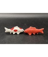 Kotobuki Porcelain Koi Fish Lot 2 Figurine Ceramic Japan Chopstick Rest - $748.09 MXN