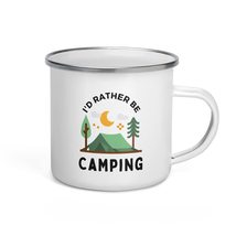 I&#39;d Rather Be Camping Camper Enamel Mug Camper Theme Mug - £15.47 GBP
