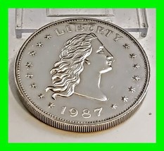1794 FLOWING HAIR DOLLAR ART ROUND TRIBUTE 2 TROY OUNCES .999 SILVER - £100.66 GBP