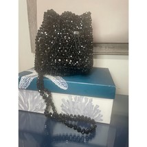 Black Plastic Beaded Sparkle Bucket Purse Shoulder Crossbody Formal Danc... - $449.61 MXN