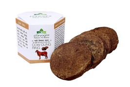 Pure Homemade Eco Friendly Herbal Cow Dung Cake/Uple Havan Kande for Pooja 5 pcs - £15.58 GBP