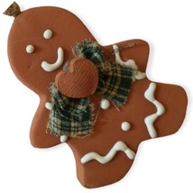 Gingerbread Man Terracotta Ornament Cookie Ceramic Holiday Xmas Christmas Decor  - £11.75 GBP