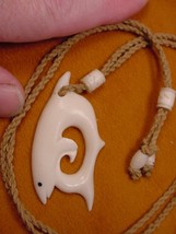 (JBA-17) jumping white SHARK water buffalo PENDANT Jewelry Necklace love... - $487.85 MXN