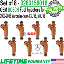 8 Units (8x) Genuine Bosch Fuel Injectors For 2006 Mercedes-Benz CLS500 5.0L V8 - £118.05 GBP