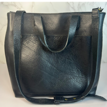 Madewell Black Transport Crossbody Bag J1951 Leather Zip Top SM W Brass ... - $74.80