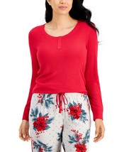 allbrand365 designer Womens Ribbed Henley Pajama Top Only,1-Piece,Red,Small - £17.38 GBP