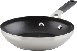 Stainless Steel Nonstick Frying Pan Skillet 8 Inch Brushed Stainless Steel - £44.88 GBP