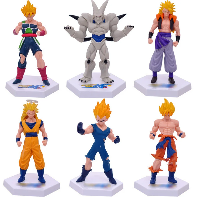 6pcs/lot Dragon Ball Son Goku Anime Figures Set Goku Action Figure Gk Statue - £23.39 GBP+