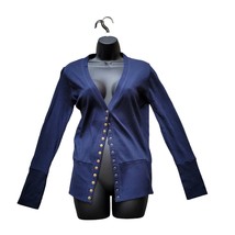 New Bohme Color Story Long Sleeve  Navy Blue Cardigan Metal Button Size ... - $19.79