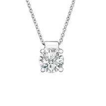 1 ct Round Brilliant Moissanite 14K White Gold Plated Solitaire Pendant Necklace - £60.14 GBP