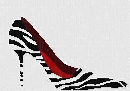 Pepita Needlepoint Canvas: Zebra Ruby Shoe, 10&quot; x 7&quot; - £39.34 GBP+