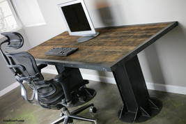 Reclaimed Wood Desk, Industrial. Executive Desk, Handmade, Custom Sizes. Rustic - £1,358.90 GBP
