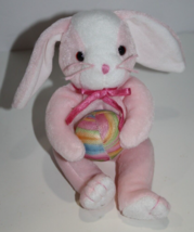 Ty Beanie Babies Eggerton Easter Bunny Rabbit 8" Pink Plush Stuffed Egg ... - $8.32