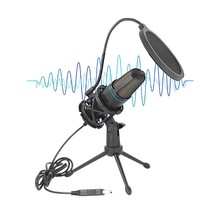 USB Condenser Microphone RGB Recording Mic Streaming Video Games Podcast... - $23.03