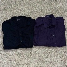 Mens Shirts 2 Dress Sport Apt 9 Black &amp; Purple Long Sleeve Button Front-... - £8.60 GBP