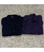 Mens Shirts 2 Dress Sport Apt 9 Black &amp; Purple Long Sleeve Button Front-... - £8.72 GBP