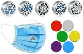 Facemask Essential Oil Diffuser Clip Aromatheropy Magnetic Locket + 6 Pads - £7.09 GBP