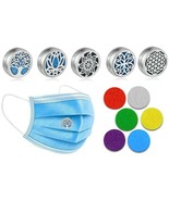 Facemask Essential Oil Diffuser Clip Aromatheropy Magnetic Locket + 6 Pads - £7.08 GBP