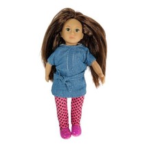 Battat Our Generation Lori Doll 6&quot; pink Polka Dot Pants Brown Hair Green Eyes - £12.24 GBP