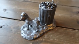 Vintage Michael Ricker PEEING PUPPY DOG Solid Pewter Signed Statue Sculp... - $97.01