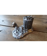 Vintage Michael Ricker PEEING PUPPY DOG Solid Pewter Signed Statue Sculp... - £76.28 GBP