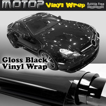 Gloss Black Car Vinyl Wrap Auto Sticker Decal Film For Cars Air Bubble Free - £7.13 GBP