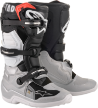 Alpinestars Youth Tech 7S Boots MX Offroad Black Red Silver White 4 - £207.14 GBP