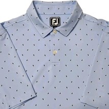 Footjoy Polo Shirt Men Large Blue Paisley Floral Stretch Golf Club Short Sleeve - £27.21 GBP
