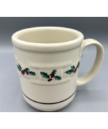 Longaberger Pottery Christmas Holly Berry Mug Woven Traditions - $6.97