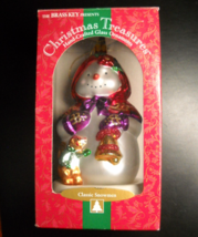 Brass Key Christmas Ornament 2000 Christmas Treasures Classic Caped Snow... - $10.99