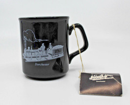 Dorchester VIA Canadian Railway 1836 1986 Train Black Coffee Mug Cup Eng... - $43.41
