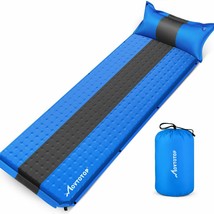 MOVTOTOP Memory Inflatable Sleeping Pad Camping Hiking Padding Cushion- Sky Blue - £31.42 GBP