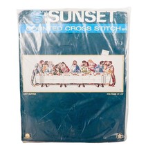 Sunset Last Supper Counted Cross Stitch Kit New VTG 2976 Christian USA 12x32 - £15.81 GBP