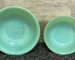 Fire-King Jane Ray Ribbed 6&quot; Jadeite Cereal Bowl &amp; 4-7/8 Berry Bowl w/ C... - $14.50