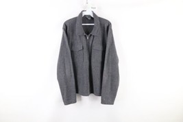 Vintage Gap Womens XL Faded Double Pocket Full Zip Fleece Shirt Jacket Gray - £38.62 GBP