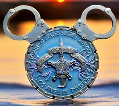 Disneyland Mickey Ears Blue Disney Challenge Coin U.S. Secret Service Office - £12.55 GBP
