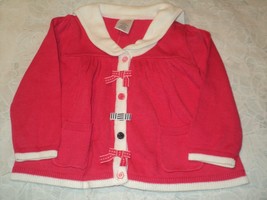 NEW Gymboree Girl&#39;s 6-12 Months Cardigan Sweater Dark Pink Long Sleeves - £15.38 GBP