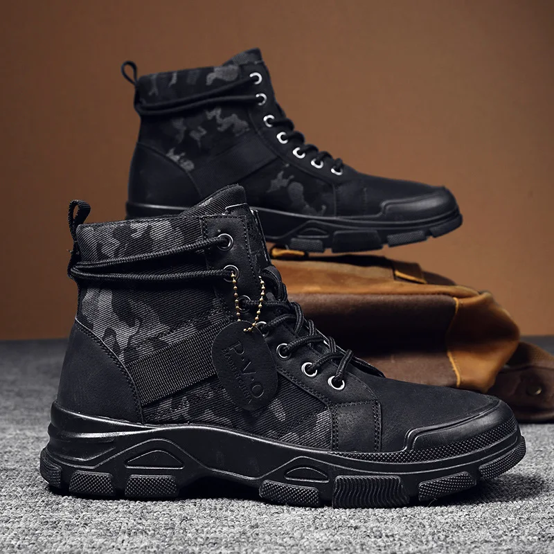 New Autumn Early Winter Shoes Men Boots High top Canvas Shoes Camouflage... - £34.93 GBP