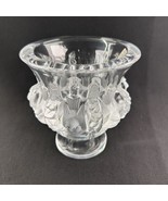 Vintage Lalique Frosted Glass Satin Crystal Dampierre Bird Vase Paris Fr... - £238.38 GBP